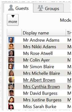 Guest images in the Guests pane