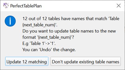 Change table name format