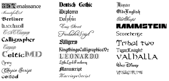 Calligraphy Style Fonts