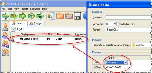 import guest names