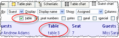 show table name