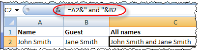 excel concatenation operator