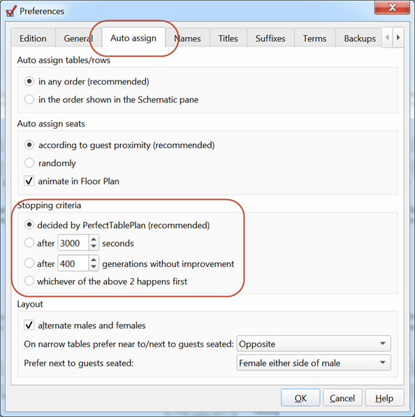 automatic assign seating