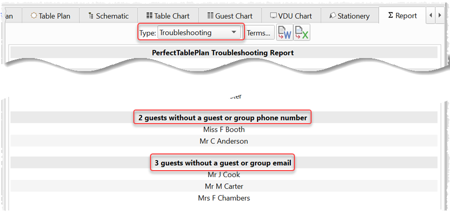 Contact troubleshooting