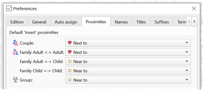 set default group proximity