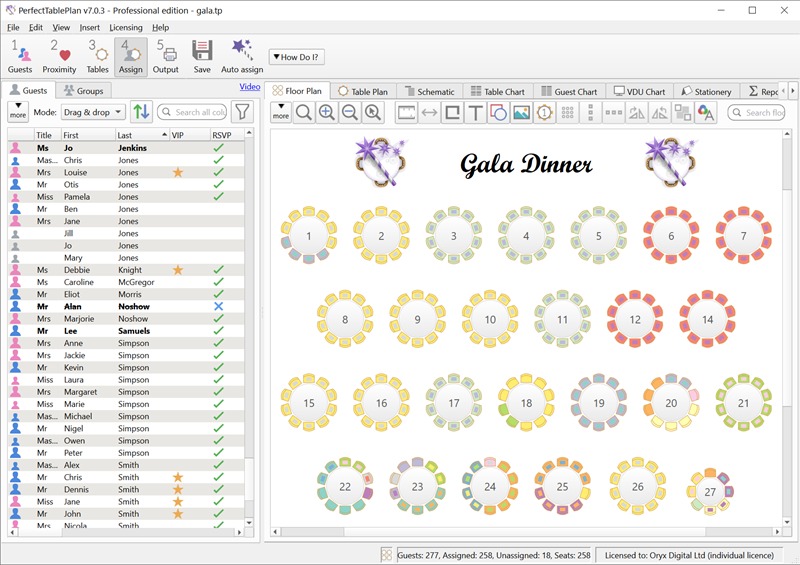 gala dinner seating plan