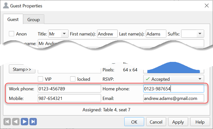 Guest contacts