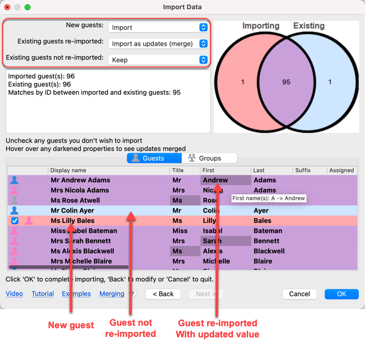 Import data merge