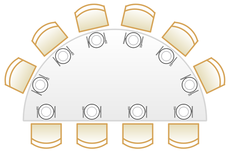 semi-circular table