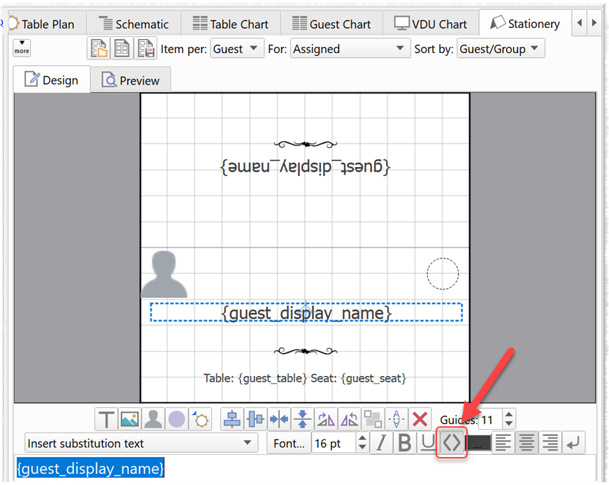 Stationery text as HTML
