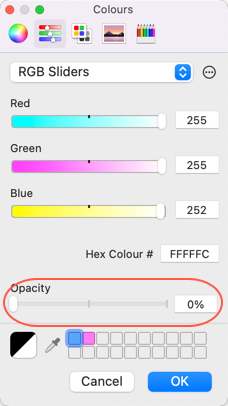 setting a transparent colour