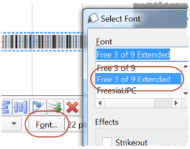 choose barcode font