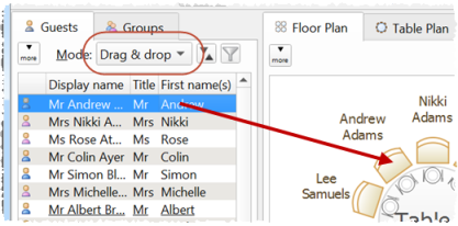 drag and drop guests