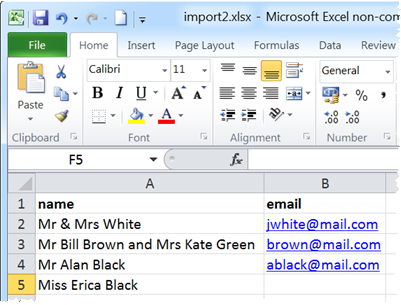 import excel guest list