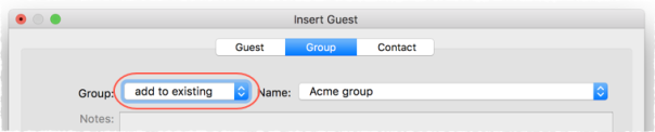 insert guest into existing group
