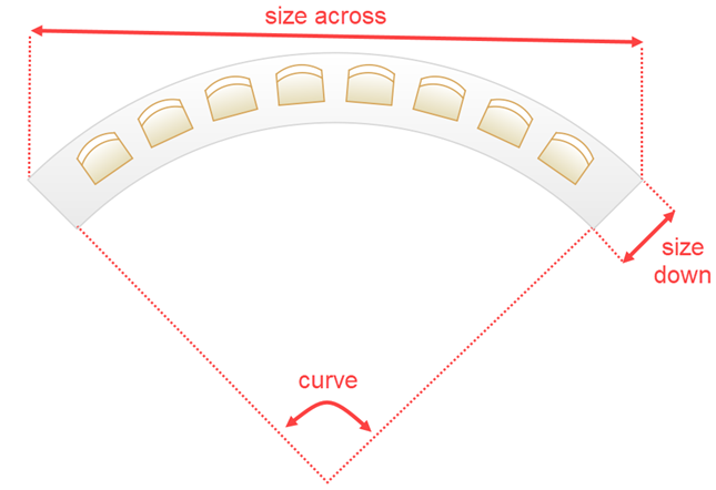 curved rows of seats