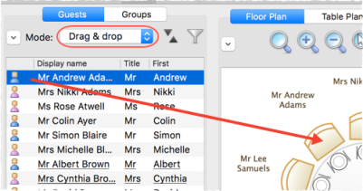 drag and drop guests