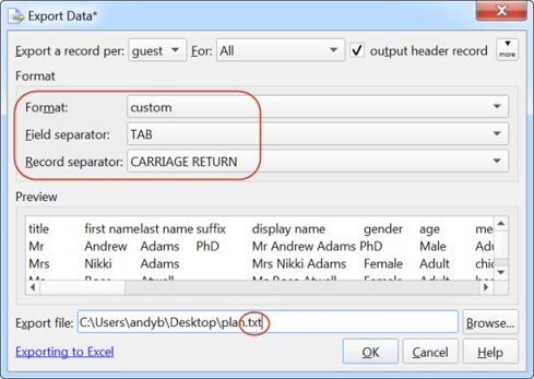 Exporting CSV to Excel