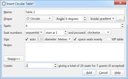 Insert circular table window