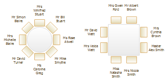 rectangular seat + name