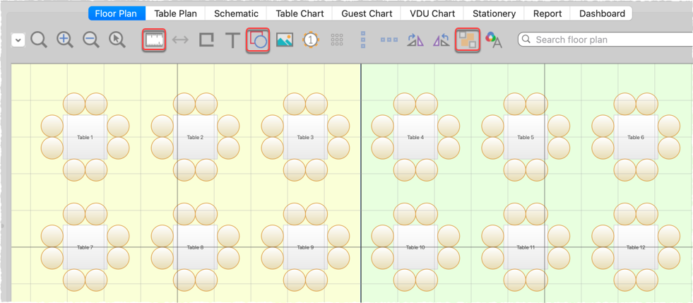 multiple rooms in a floor plan