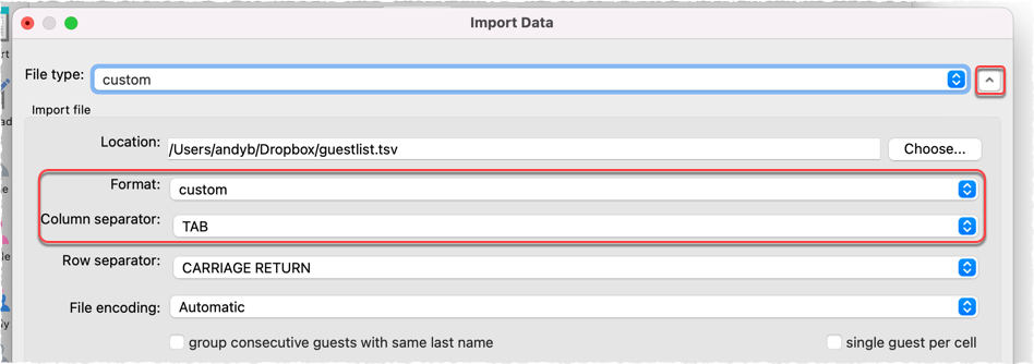 input file format