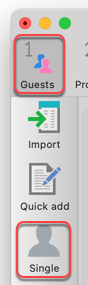 Add guests button
