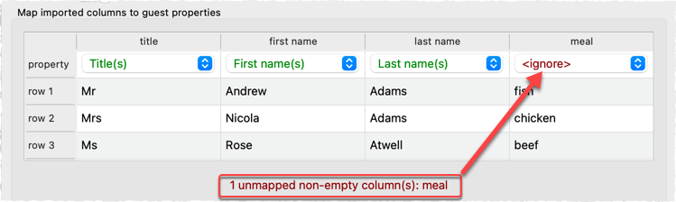 Unmapped input column warning