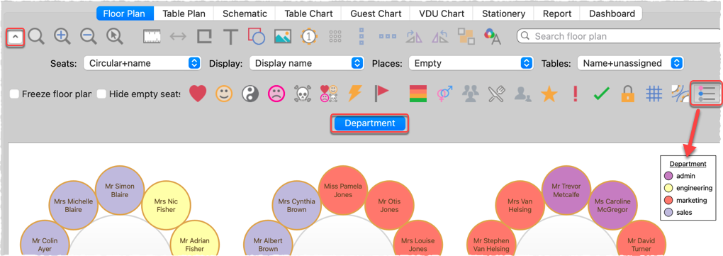 show custom fields in the floor plan