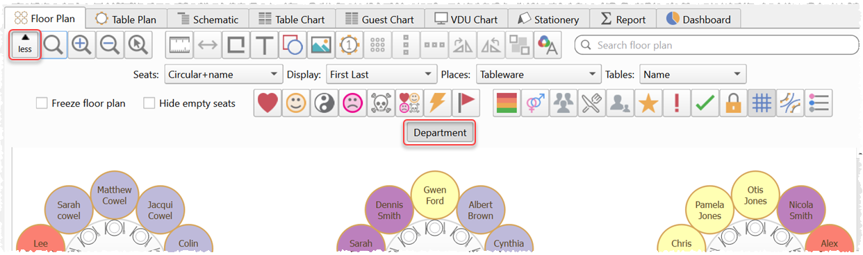 show custom fields in the floor plan
