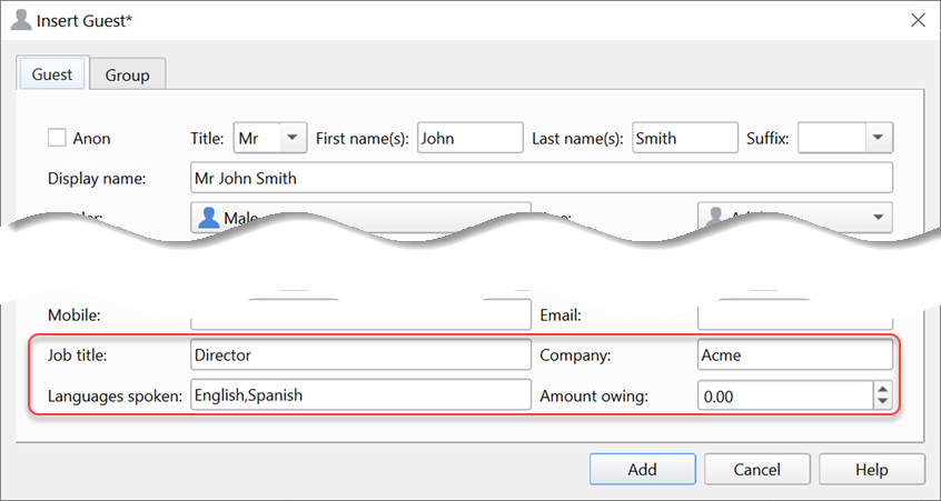 guest custom fields
