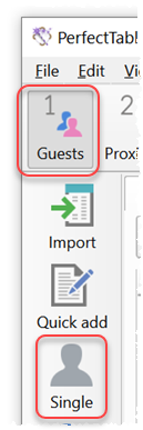 Add guests button