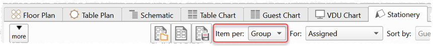 Show one stationery item per couple/family/group