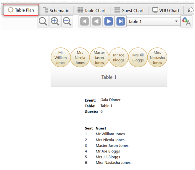 table plan pane