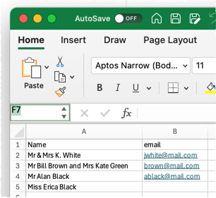 import excel guest list