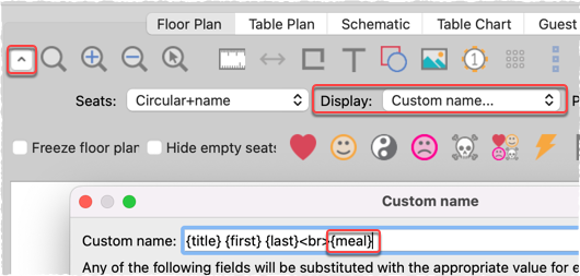 floor plan custom name with meal