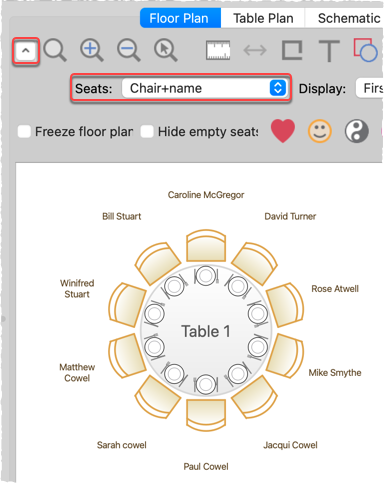seating plan names