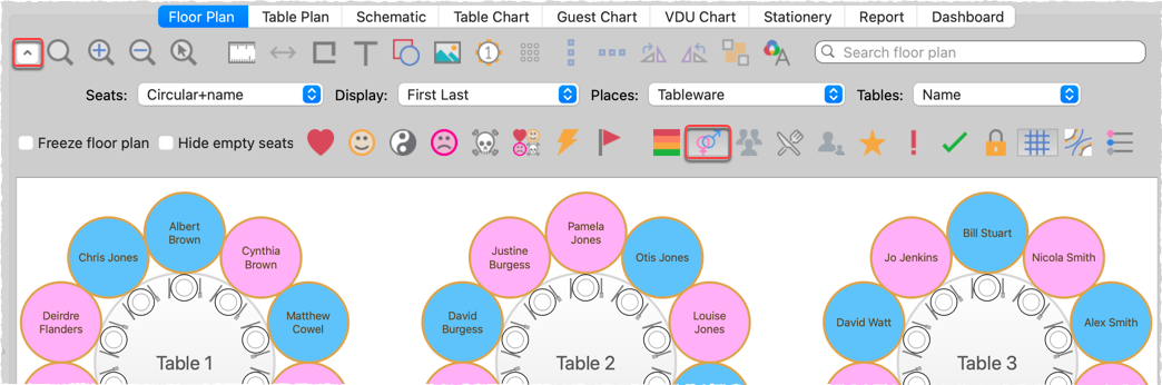 show gender in the floor plan