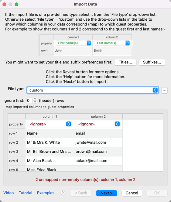 import guest properties