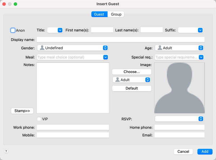Insert guest window Insert guest window