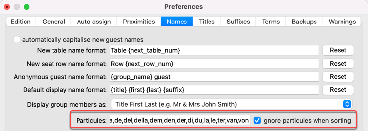 name particules name particules