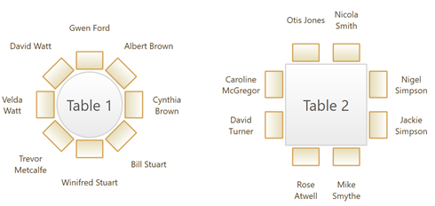 rectangular seat + name
