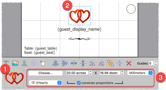 adding images to place cards