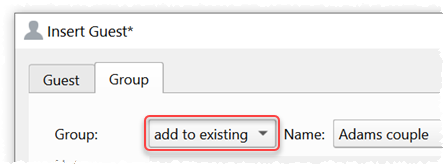 insert guest into existing group