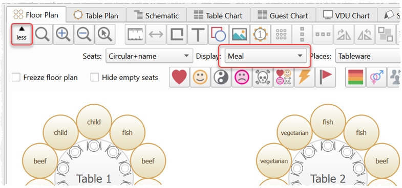 floor plan meal as text