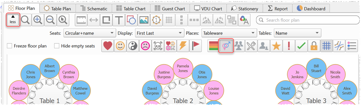 show gender in the floor plan