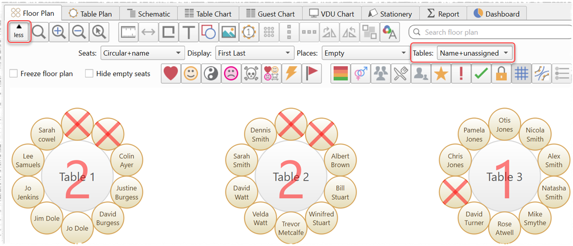 show unassigned seats in floor plan show unassigned seats in floor plan