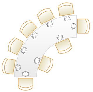 90 degree serpentine table