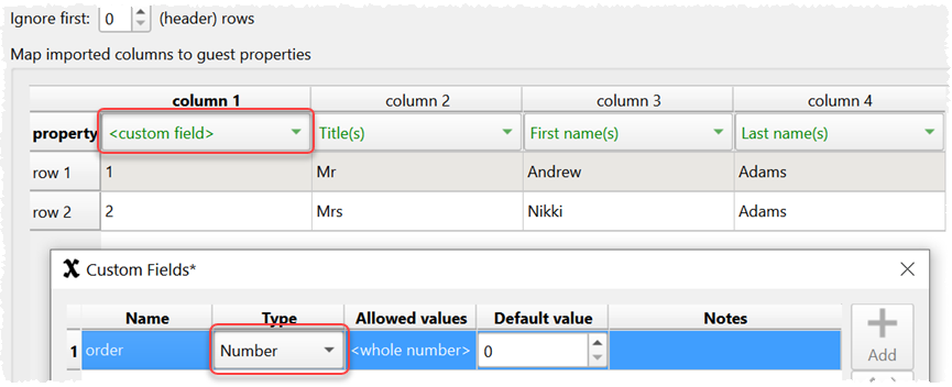 Import guests in order