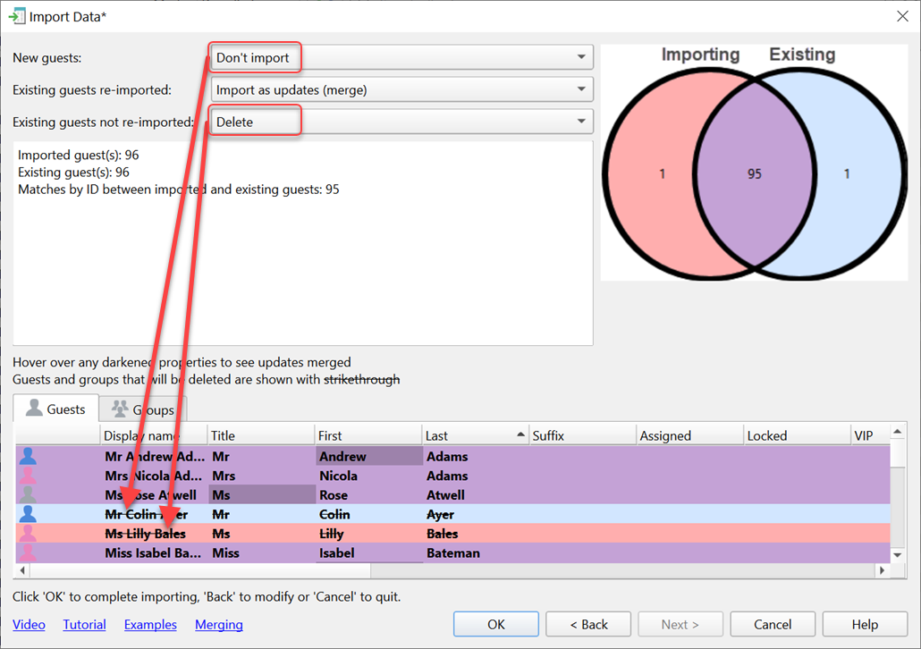 Merging guests during import